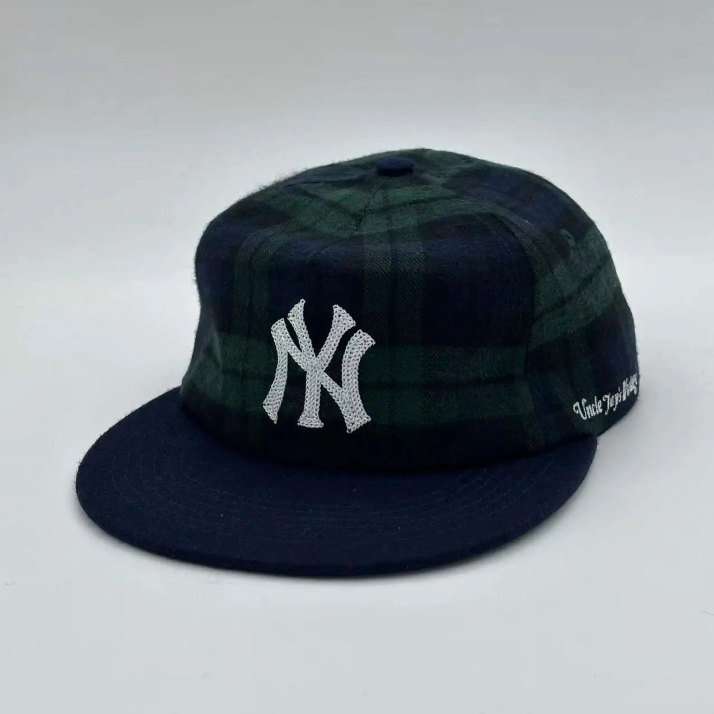 New York Yankees Plaid cap (Navy Blue Brim) – Uncle Jay's Vintage
