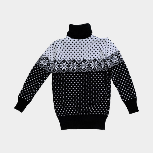 Black & White Nordic Turtleneck Sweater